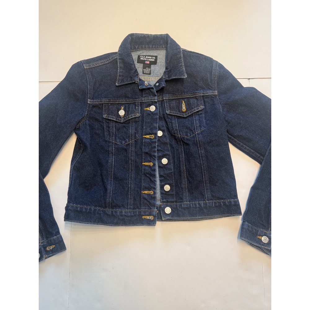Polo Jeans Co Ralph Lauren Saturday Jacket Dark Wash Denim Trucker Women M